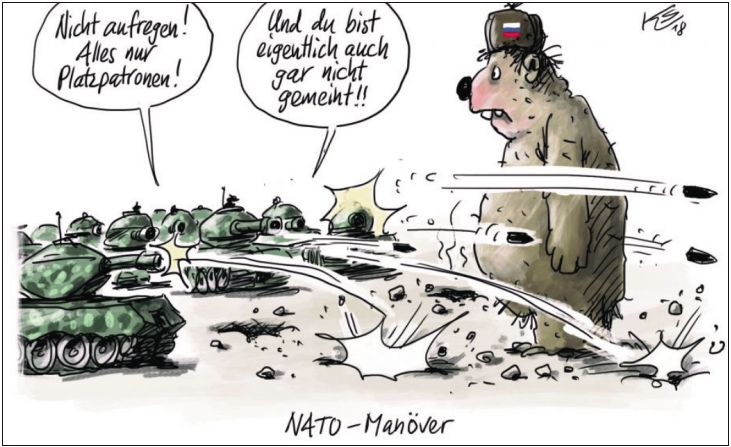 Karikatur Nato-Manöver